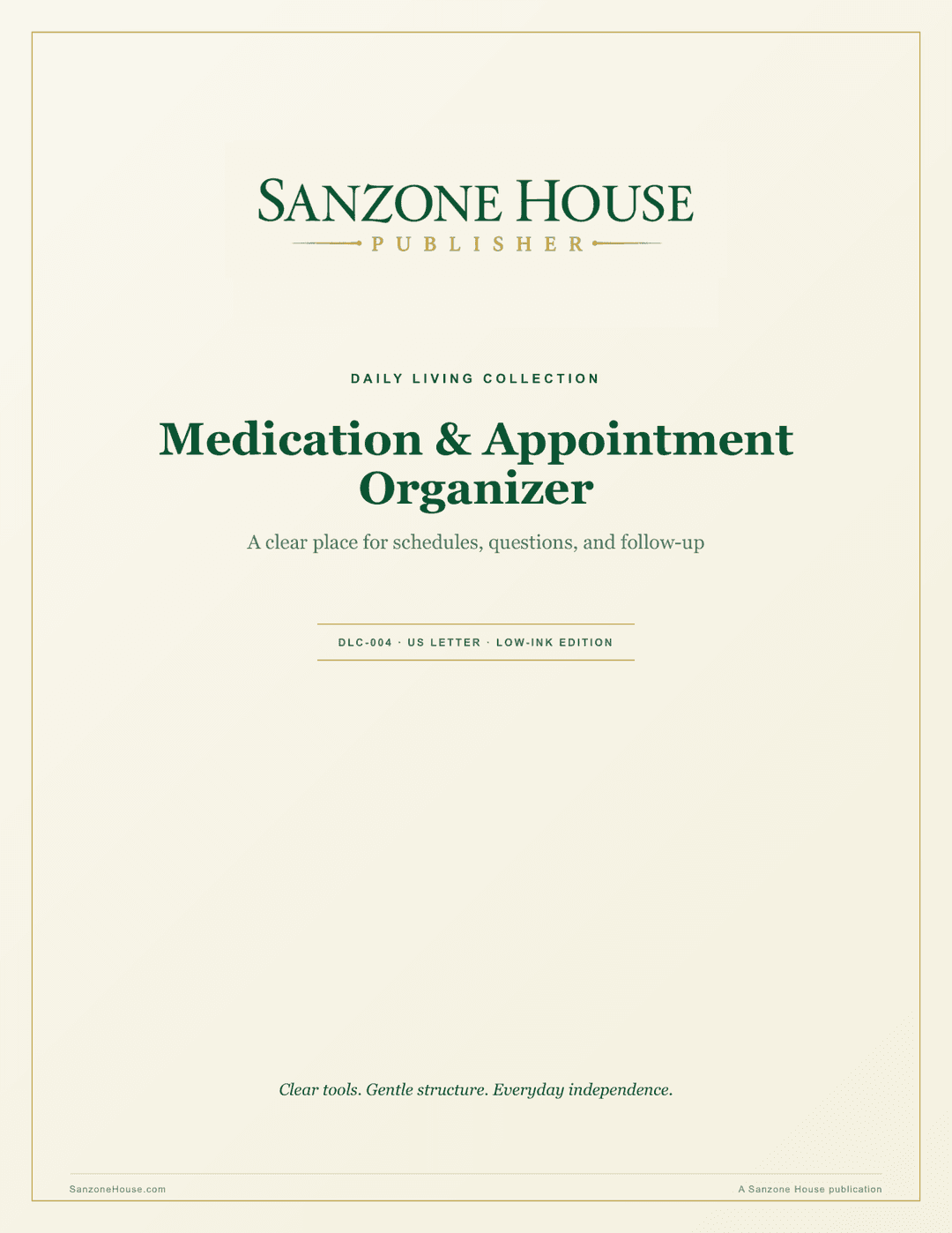 Medication & Appointment Organizer printable cover